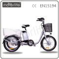 MOTORLIFE / OEM marca EN15194 36v 250w bicicleta eléctrica de tres ruedas, auto carga eléctrica bicicleta